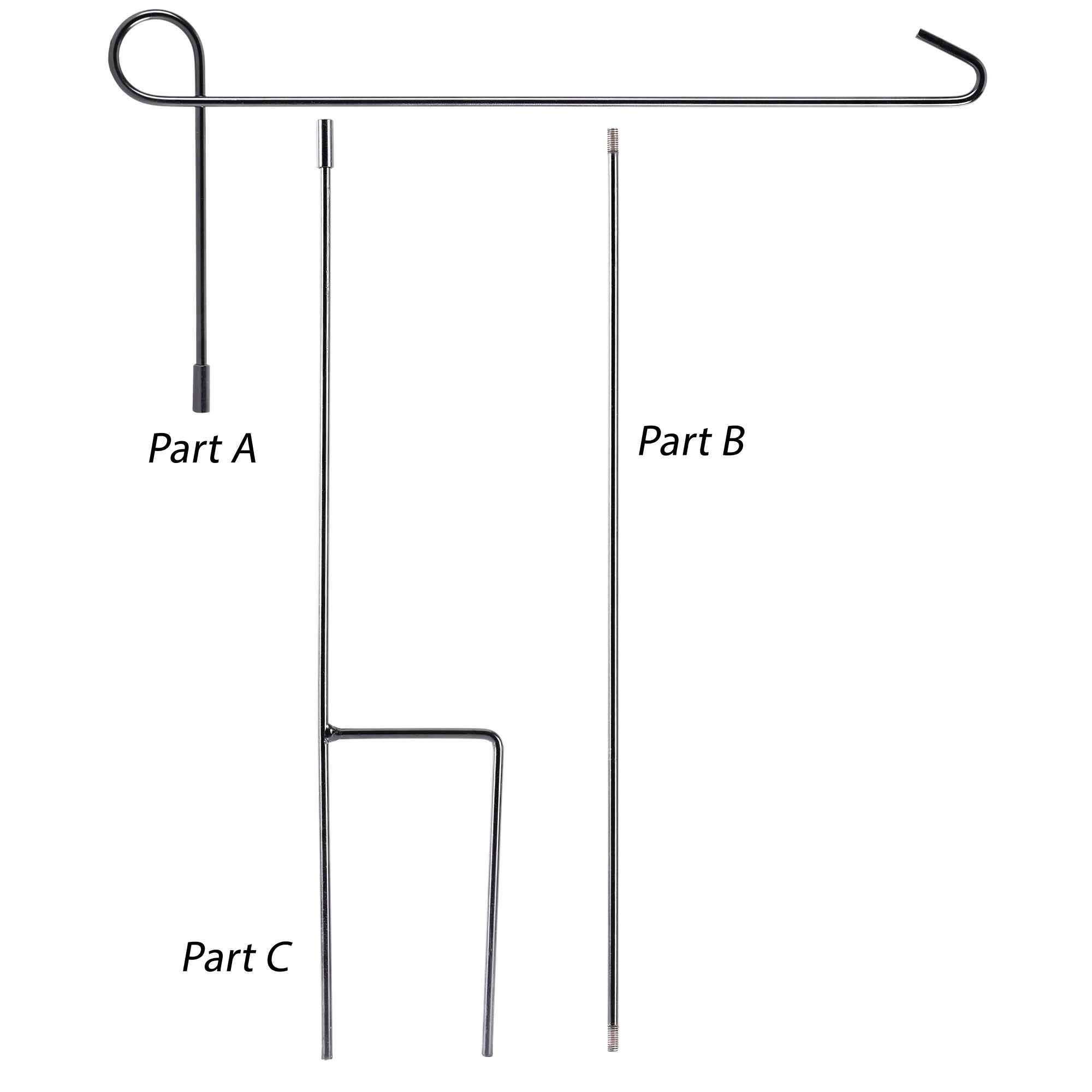 Heavenly Scents - Vente Mâts de drapeau - Poteau de drapeau de jardin en 3 pièces WindGuard avec butée de sécurité, 40 H1