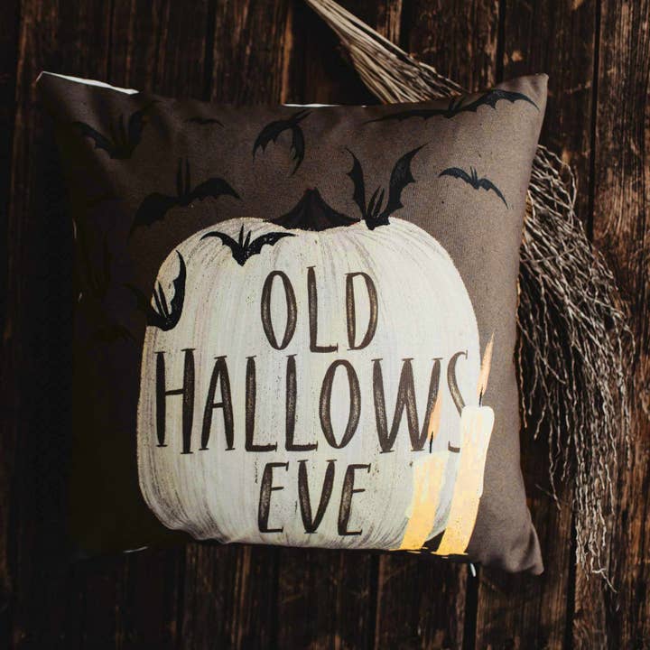 UniikPillows - Vente Housse de coussin - Housse de Coussin Citrouille Old Hallows Eve | Décor Halloween | Coussins style ferme | Décor campagne | Coussins d'automne | Coussins décoratifs mignons | Cadeau2