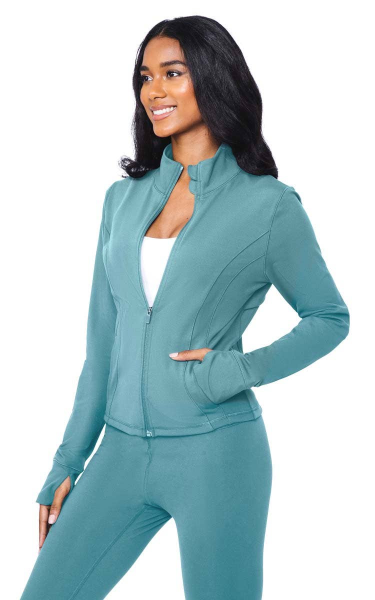 90 Degree by Reflex & Yogalicious - Wholesale Athletic Jacket - Women's - 90 Degree by Reflex - Carbon Interlink Jacket4