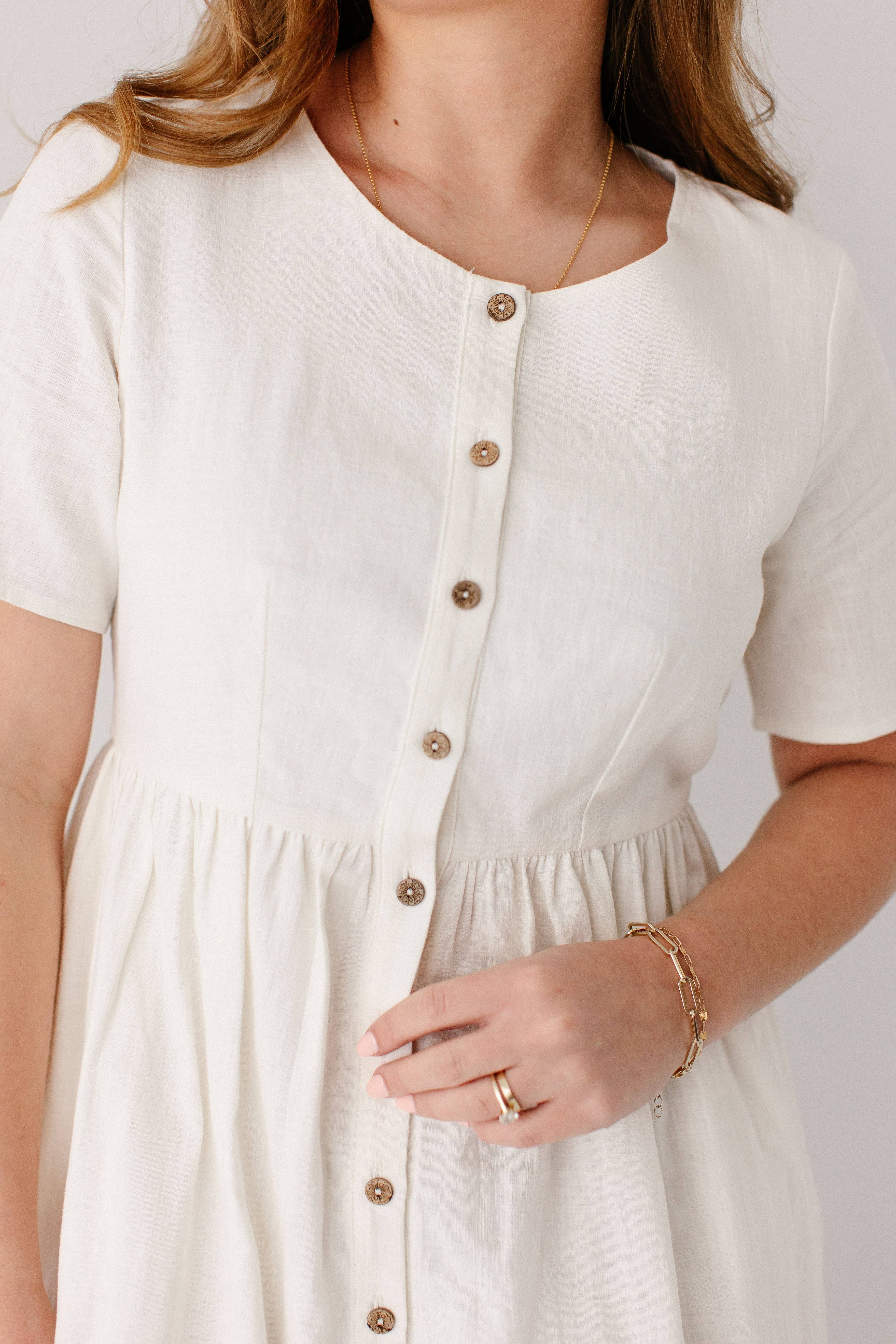 The Main Street Exchange - Wholesale Dress - Women's - 'Adeline' Button Down A-Line Midi Dress6