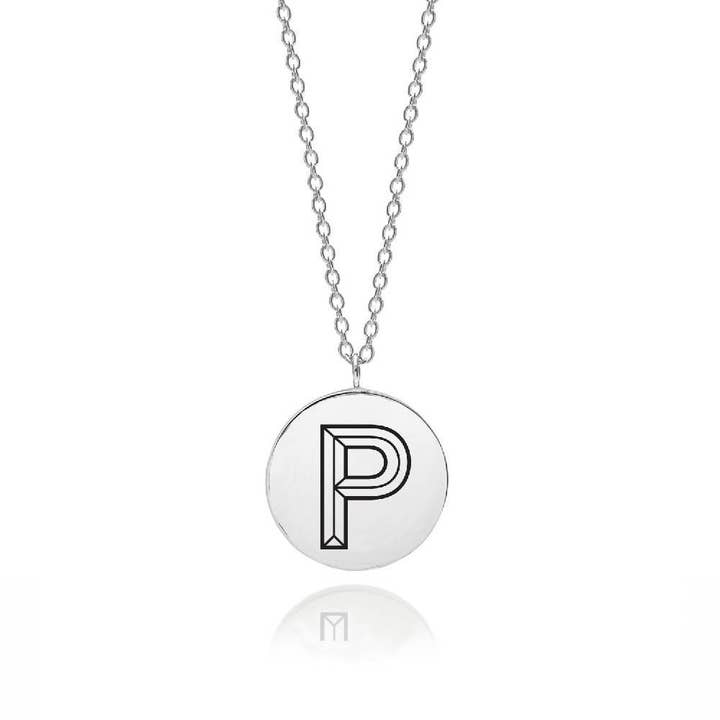 Facett Initial P Pendant - Silver for wholesale by Myia Bonner