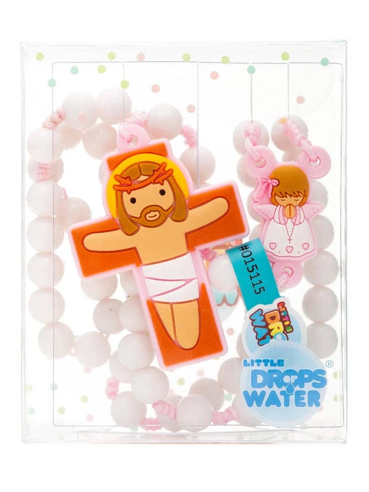 Guardian Angel Catholic Rosary Girls | Pink Prayer Beads | Little Drops of Water for wholesale by Little Drops of Water®