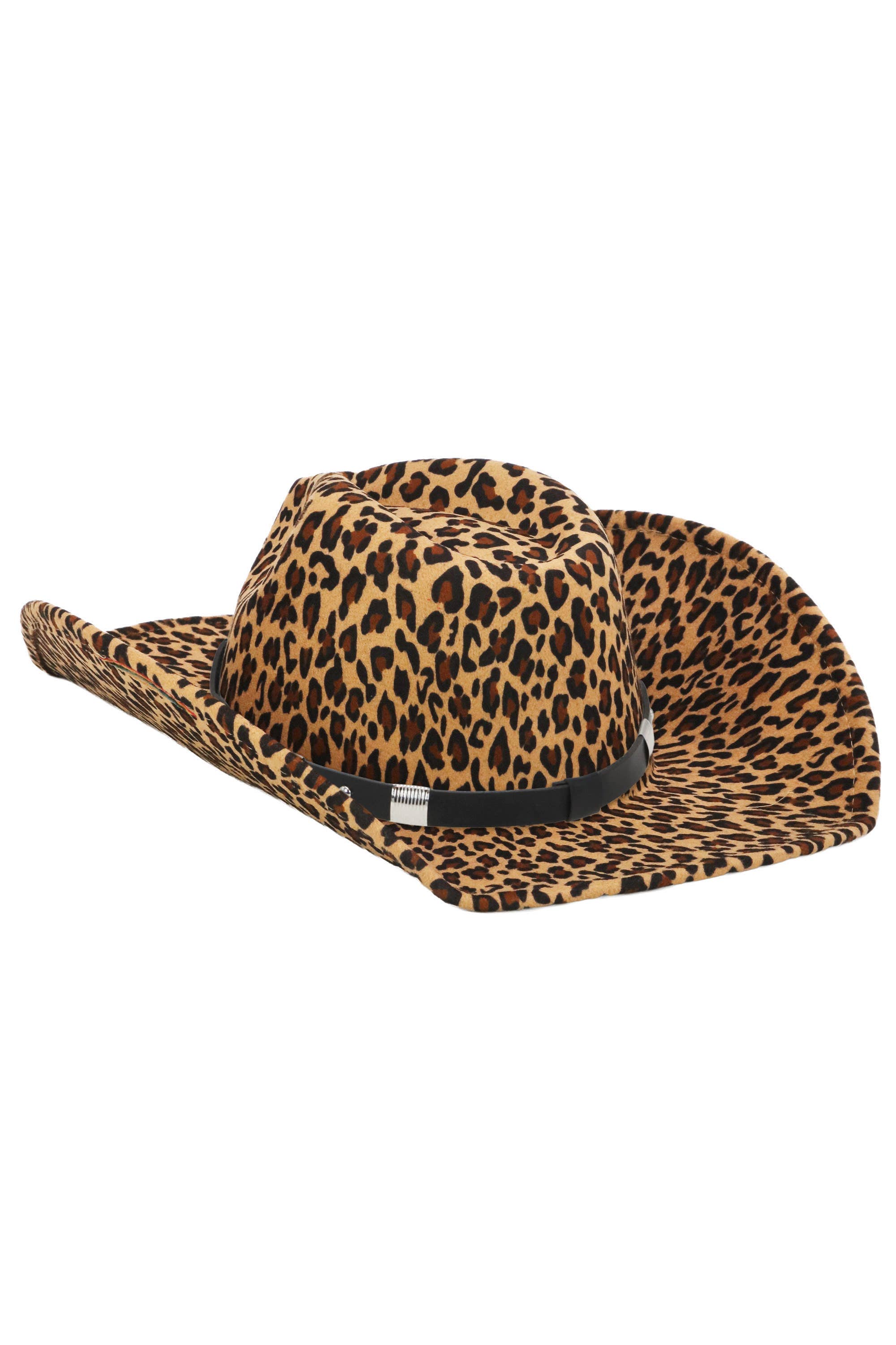 Cap Zone – wholesale Cowboyhatt - Dam – Diamant Concho Fusk Leopard Filthatt2