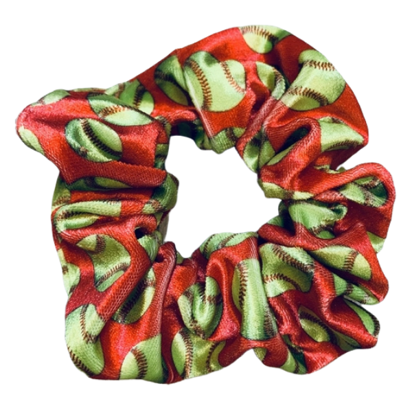 Sportybella - Wholesale Scrunchie - Women's - Softball Premium Velvet Scrunchie - Red0