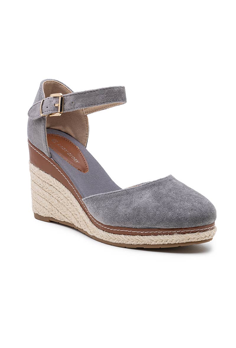 LADY GLORY - Wholesale Wedges - Women's - Wedge espadrille sandals in suede1