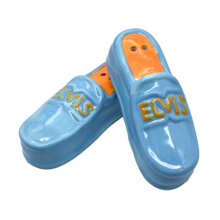 Elvis Salt & Pepper Shakers - Blue Suede Shoes for wholesale by MID-SOUTH PRODUCTS