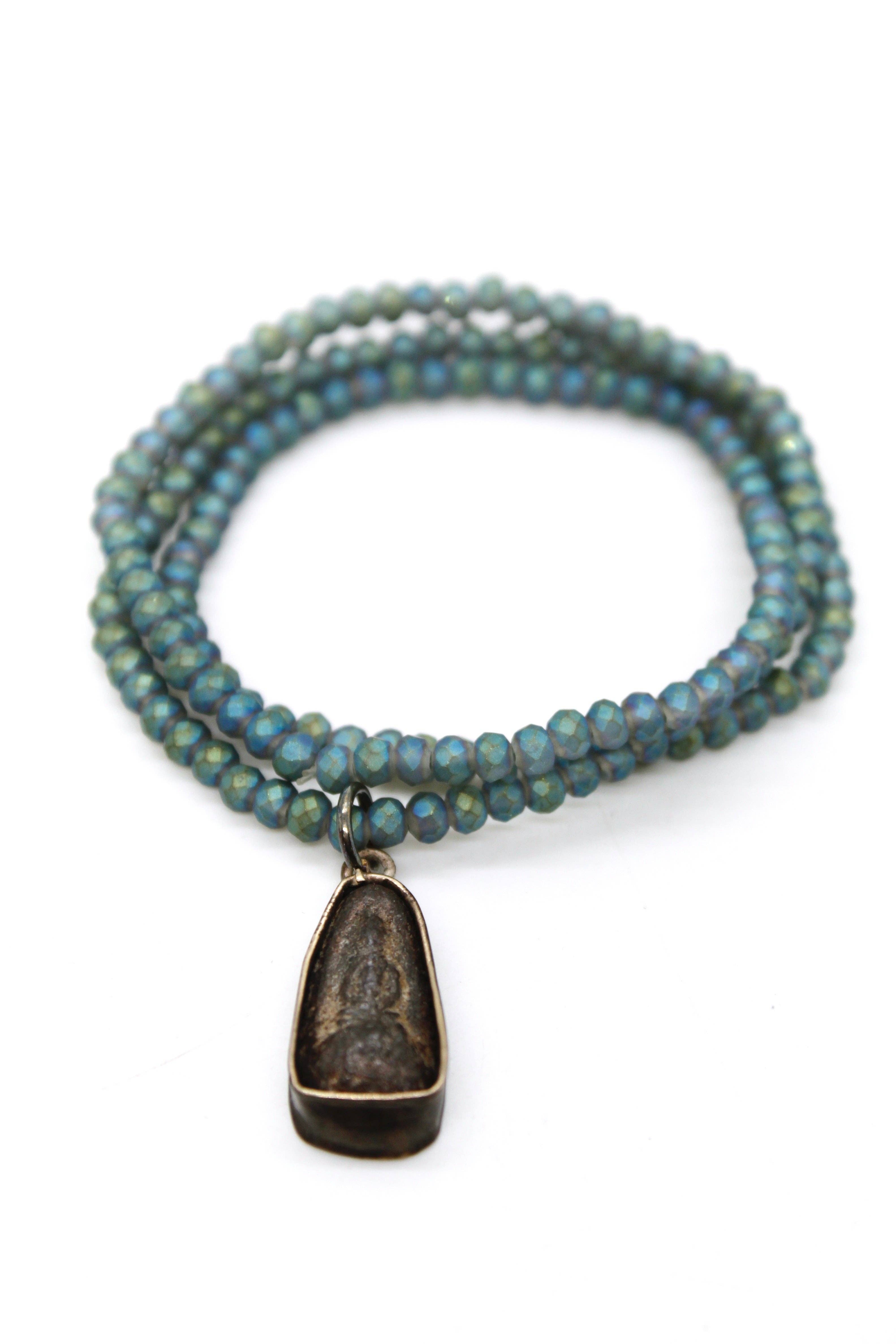 LIZOU - Wholesale Pendant/Charm Necklace - Matte Crystal Necklace with Small Buddha -Buddha Collection-5