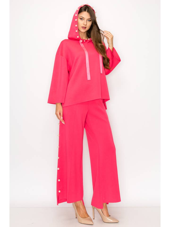 Joh Apparel - Venta al por mayor Pantalones - Mujer - Pantalón largo Farrah French Scuba Pearl40