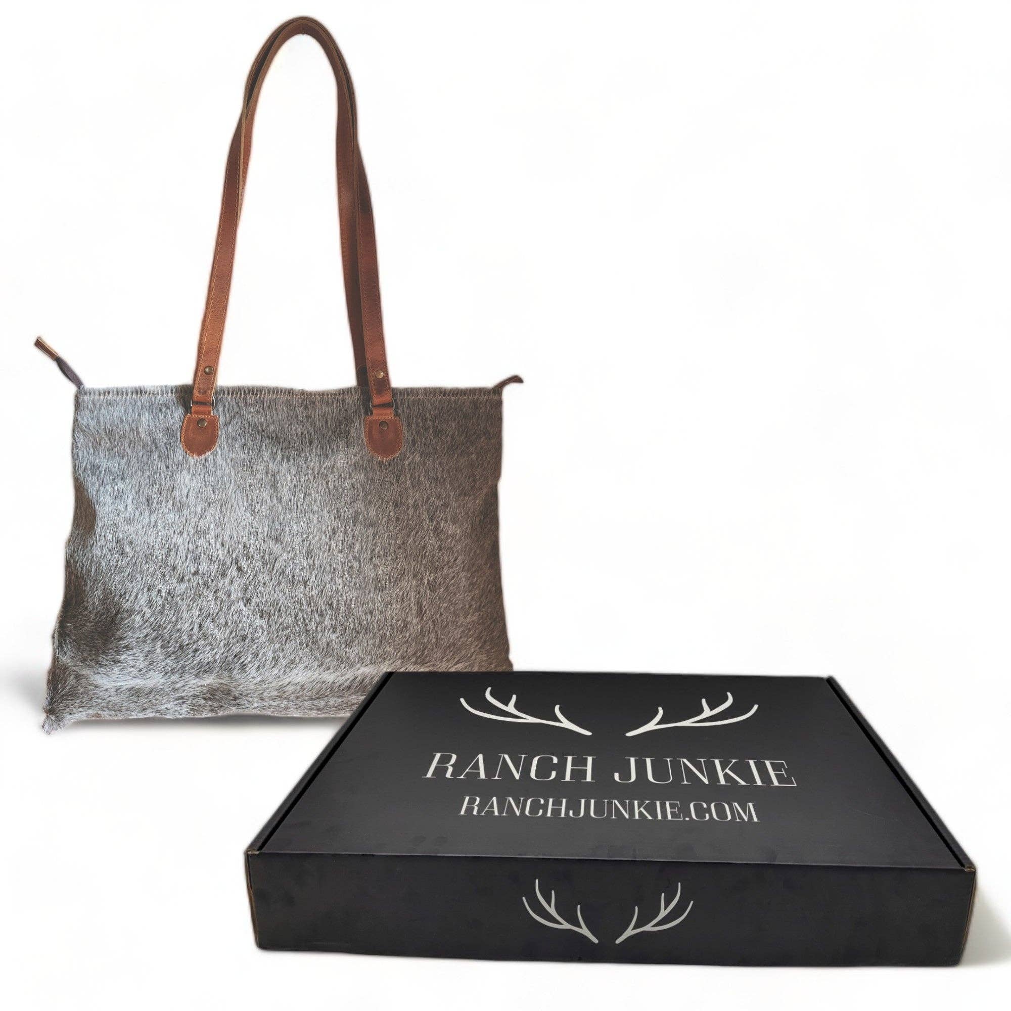 Ranch Junkie - Wholesale Tote Bag - Women's - Genuine Cowhide Large Tote Highlands Black Cowhide Tote12