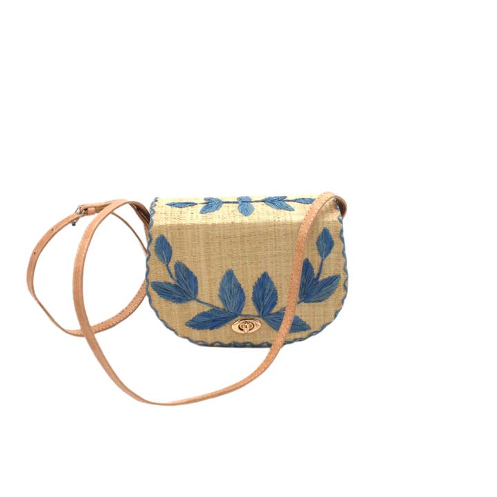 Shebobo - Wholesale Crossbody Bag - Women's - 70's Embroidered Vines Straw Crossbody Bag