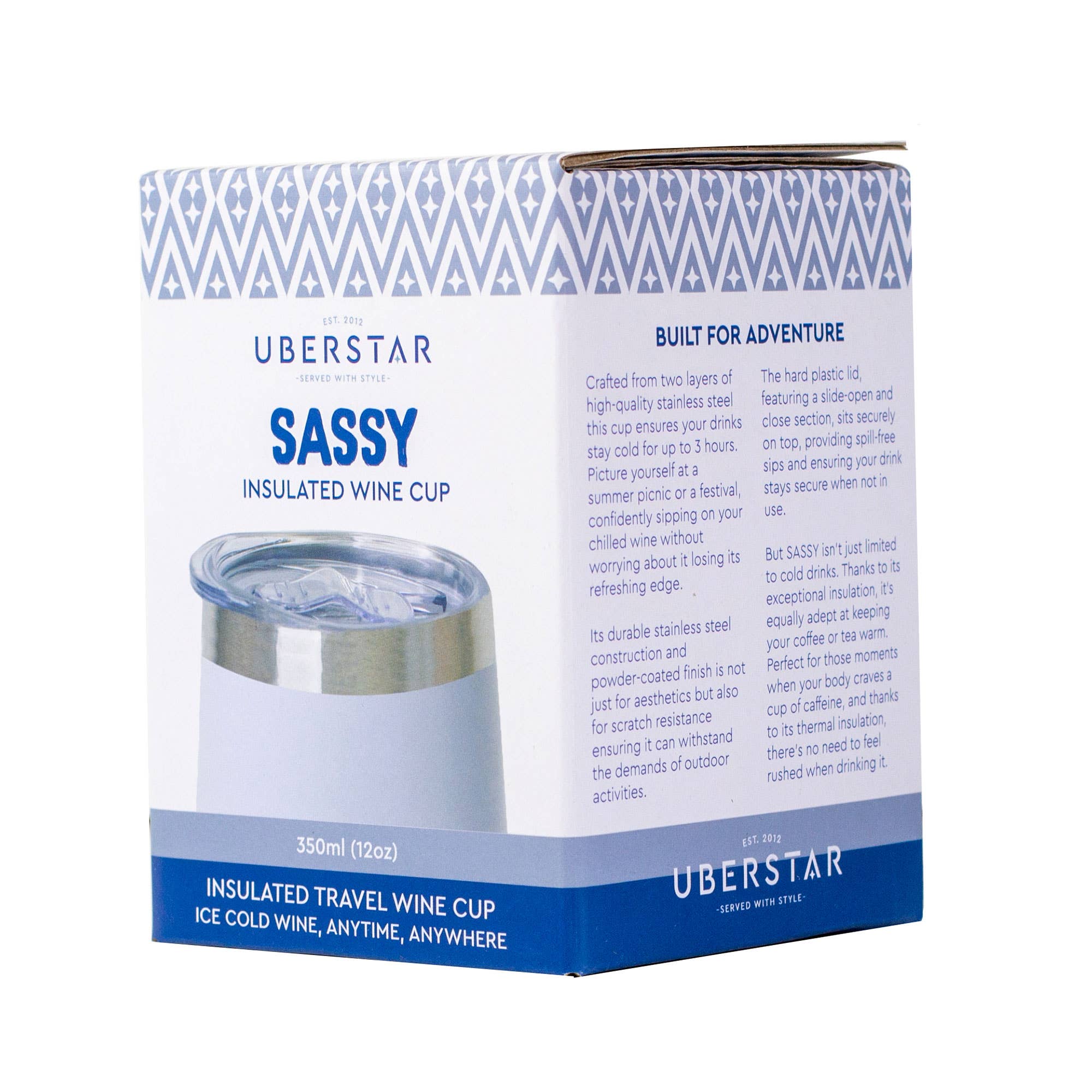 UBERSTAR – wholesale Insulated mug/tumbler – Insulated Travel Wine Tumbler with Lid 350ml (12oz)3