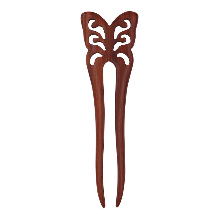 Real Sic - Wholesale Hair Pin - Natural Sandalwood Wood Hair Fork Hair Stick (Butterfly)5