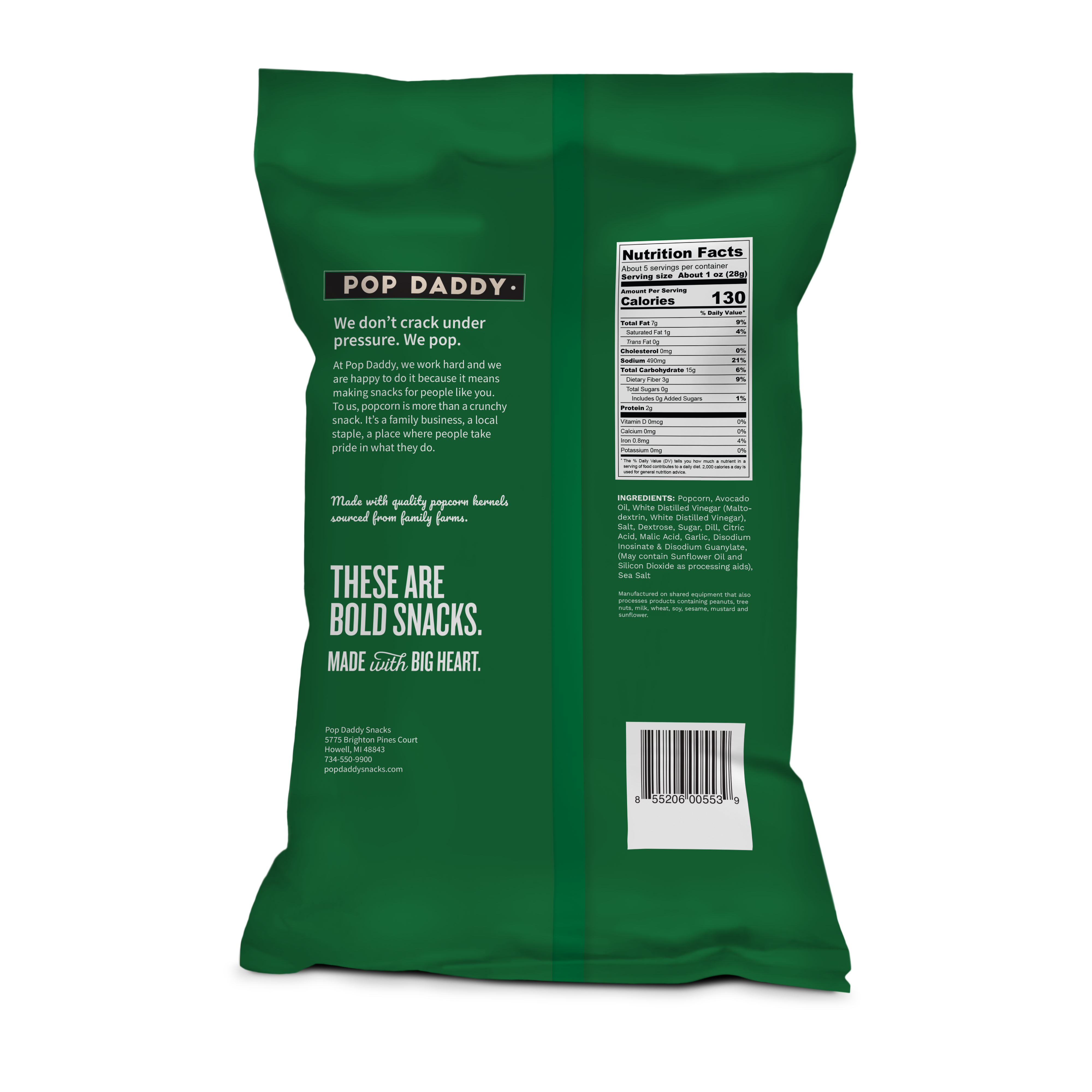 Pop Daddy Snacks - Wholesale Popcorn - Pop Daddy – Dill Pickle Flavored Popcorn 5.0oz1