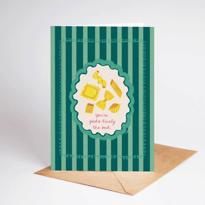 The Shelley Society - Wholesale Everyday Greeting Card - Pasta-tively The Best Thank You Love BFFs Greeting Card2