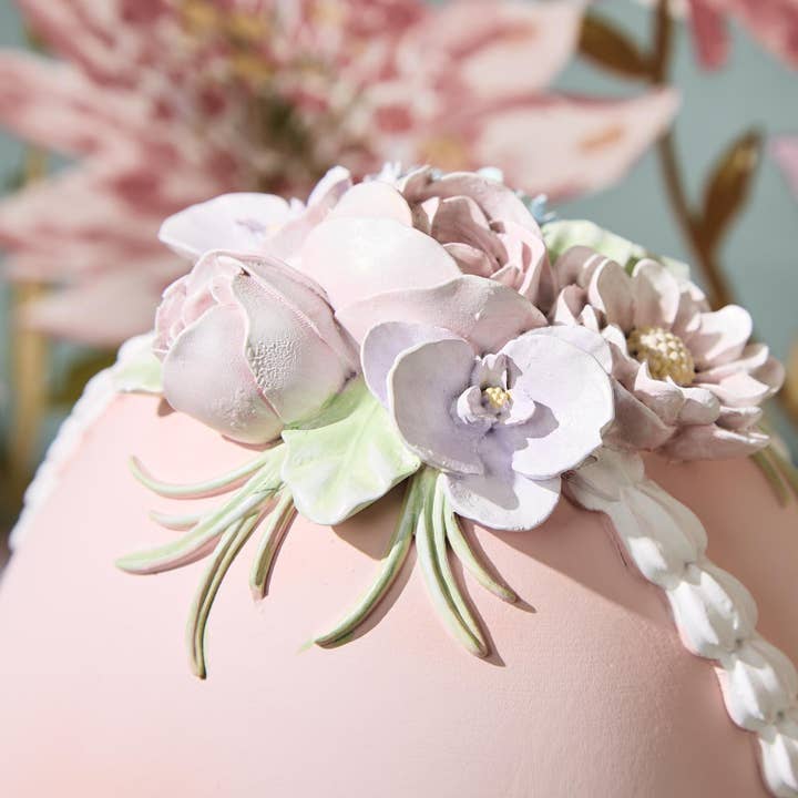 Two's Company - Seasonal Collection - Wholesale Decorative Tabletop Object - Easter Sugar Egg with Bunny Hand-Painted Décor
