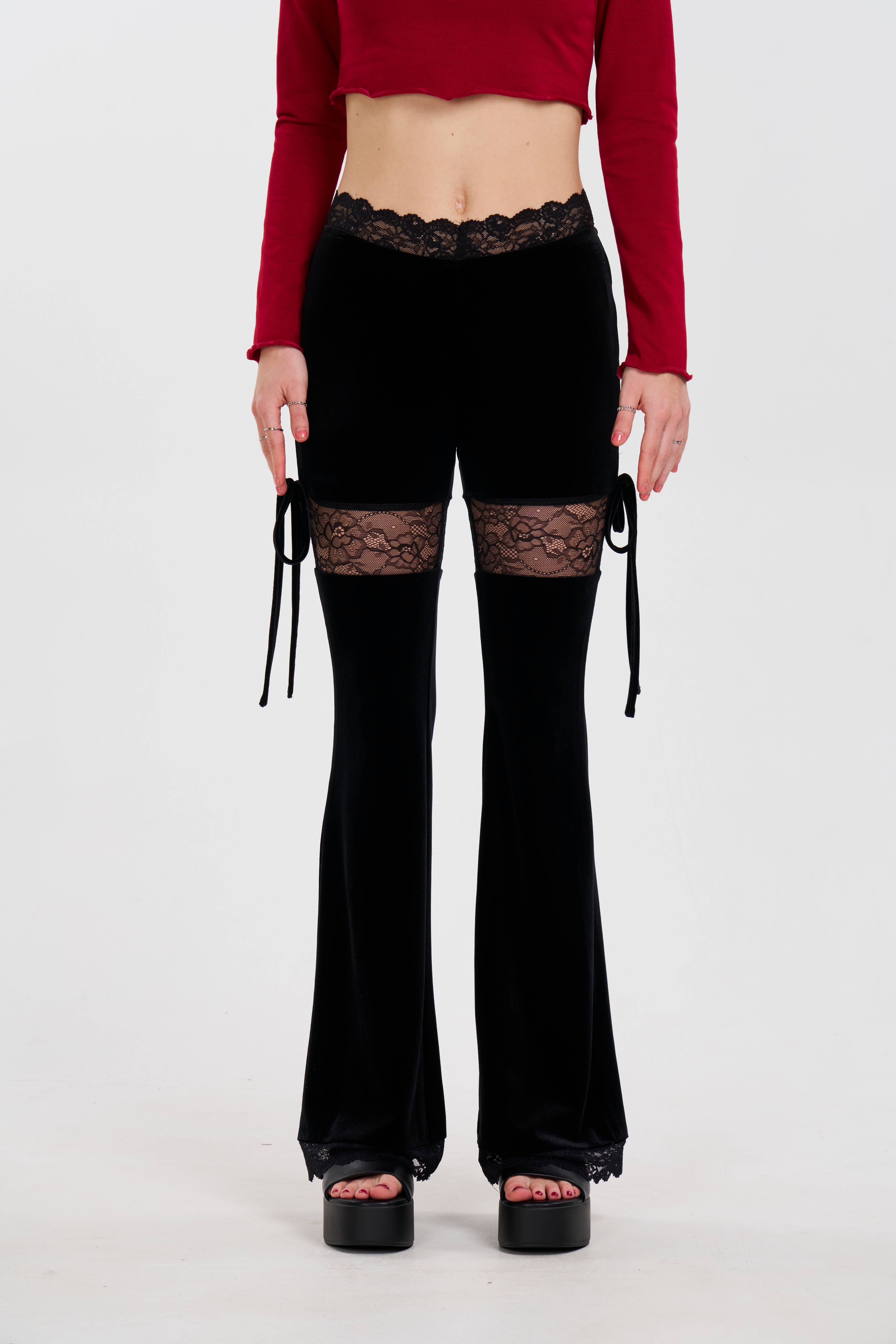 Pretty Damage – wholesale Pants – Women's – Pretty Monster Velvet Pants0