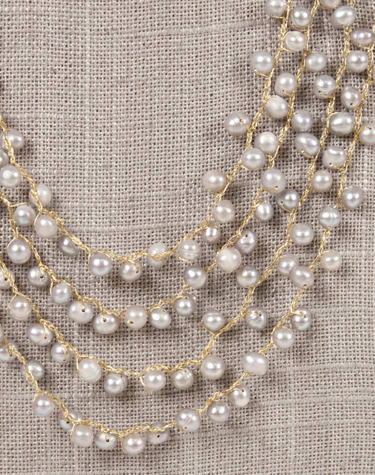 BK S  Multi Strand Pebble Pearl Necklace for wholesale on Faire5