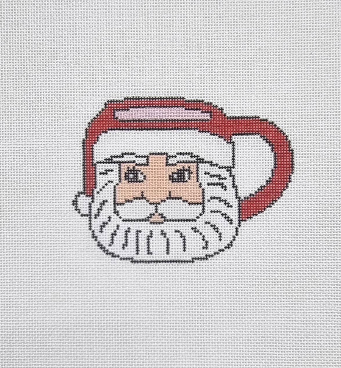Perrin Gentry Designs - Wholesale Embroidery/Cross Stitch Supplies - Santa Mug Handpainted Needlepoint Canvas0