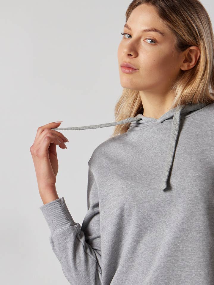 Organic cotton hoodie with side slits for wholesale by OWN OFF WITH NATURE