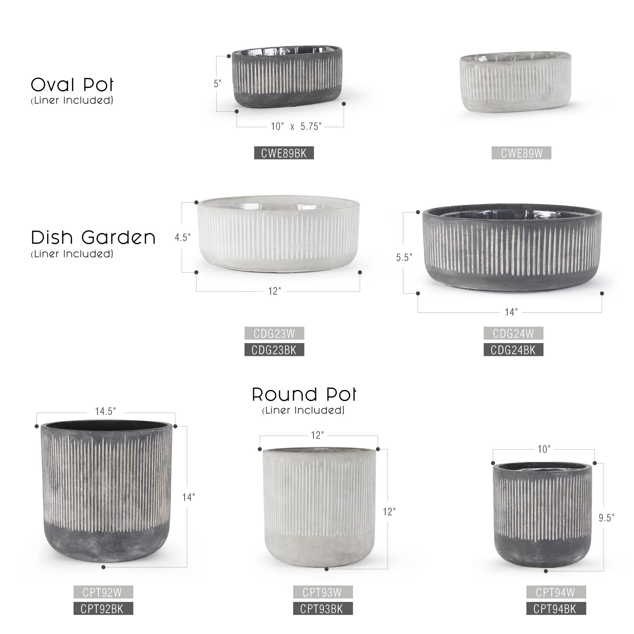 Galore Home - Wholesale Plant Pot - Ceramic Bamboo Ridged Planter - Small Dish Garden2