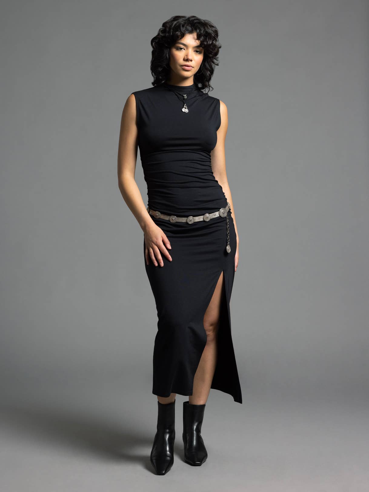 Weekend Los Angeles - Wholesale Dress - Women's - Ruched Midi Dress - ROSE DRESS7