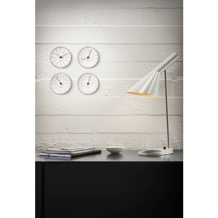 Danish Design Collective - Wholesale Thermometer - Arne Jacobsen - Bankers - 4.7" Dia. Wall Barometer- White1