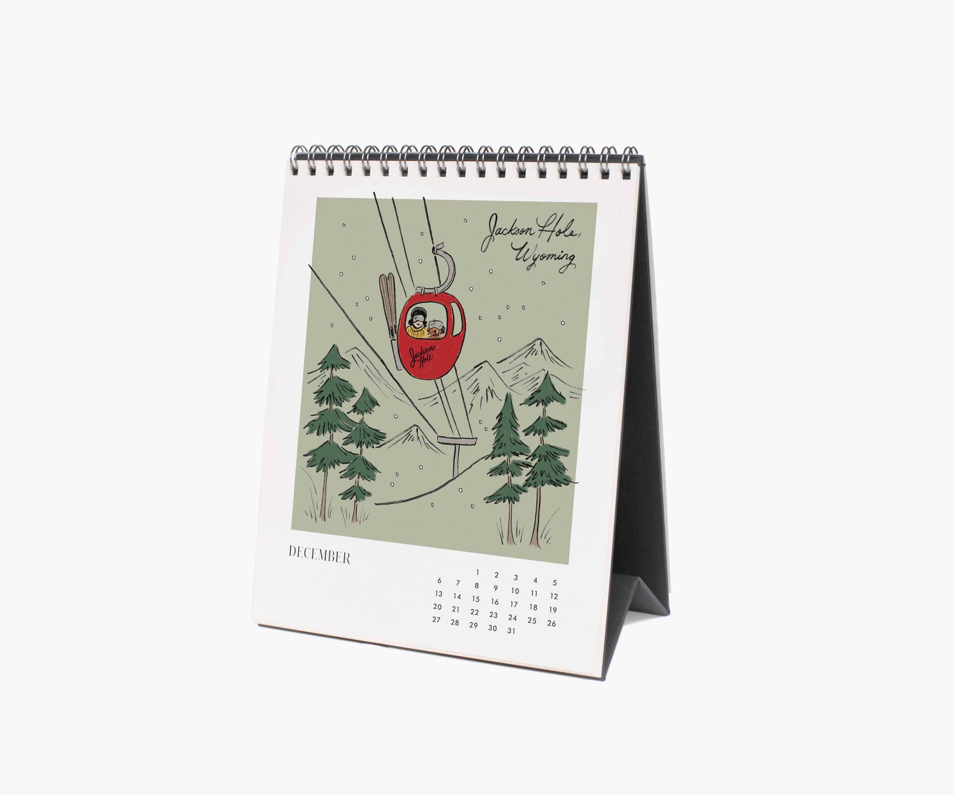 Rifle Paper Co. - Wholesale Calendar - 2026 Travel Sketchbook Desk Calendar12
