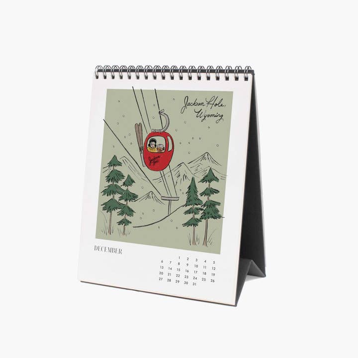 Rifle Paper Co. - Wholesale Calendar - 2026 Travel Sketchbook Desk Calendar12