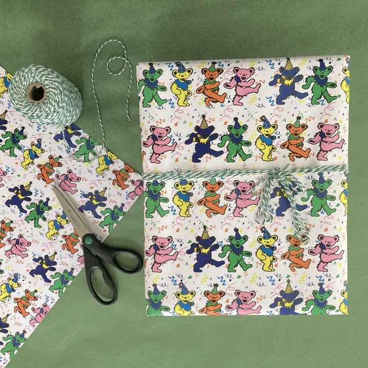 Grateful Dead Dancing Bear Wrapping Paper for wholesale by Missy Bocu