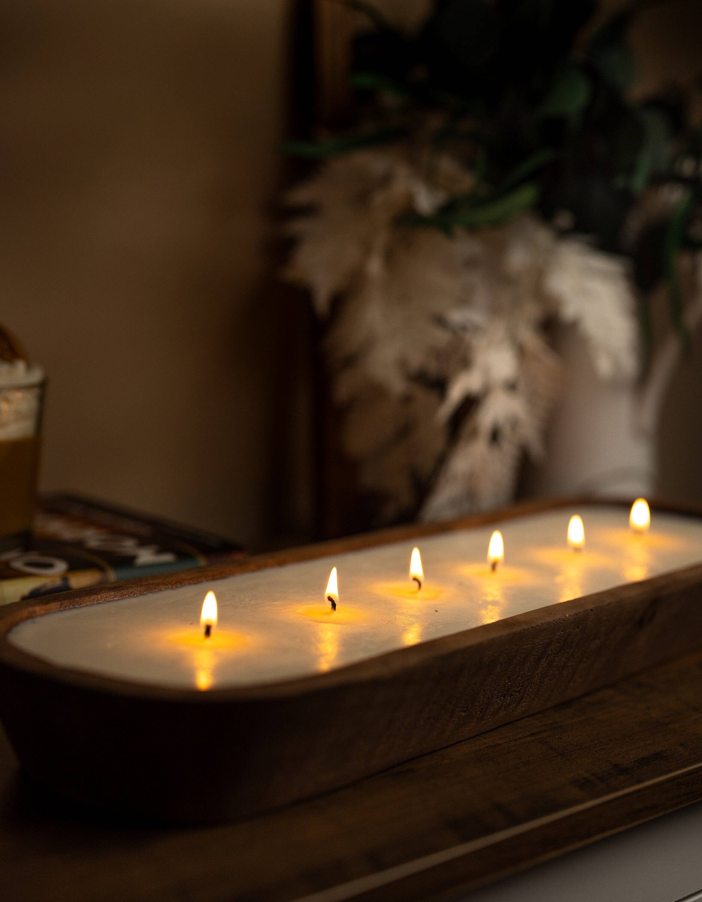 MySunshineCandless – wholesale Burkljus – Stort handsnidat 6 vekeskålstearinljus/orange skålljus/återanvändbart/träbondgårdsdekoration/perfekt present/julhelg8