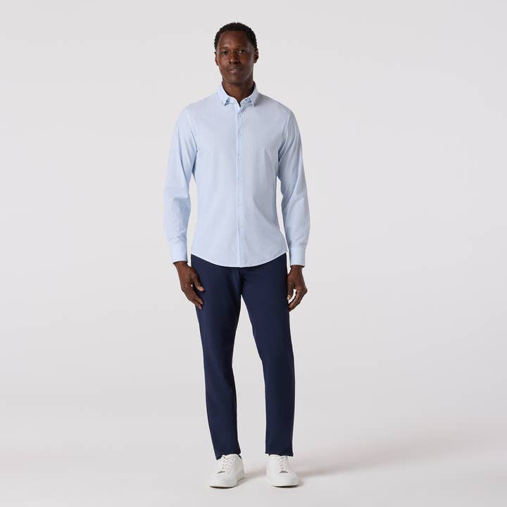Chemise habillée Leeward No Tuck LS - Mosaïque circulaire blanche pour la vente par Mizzen+Main