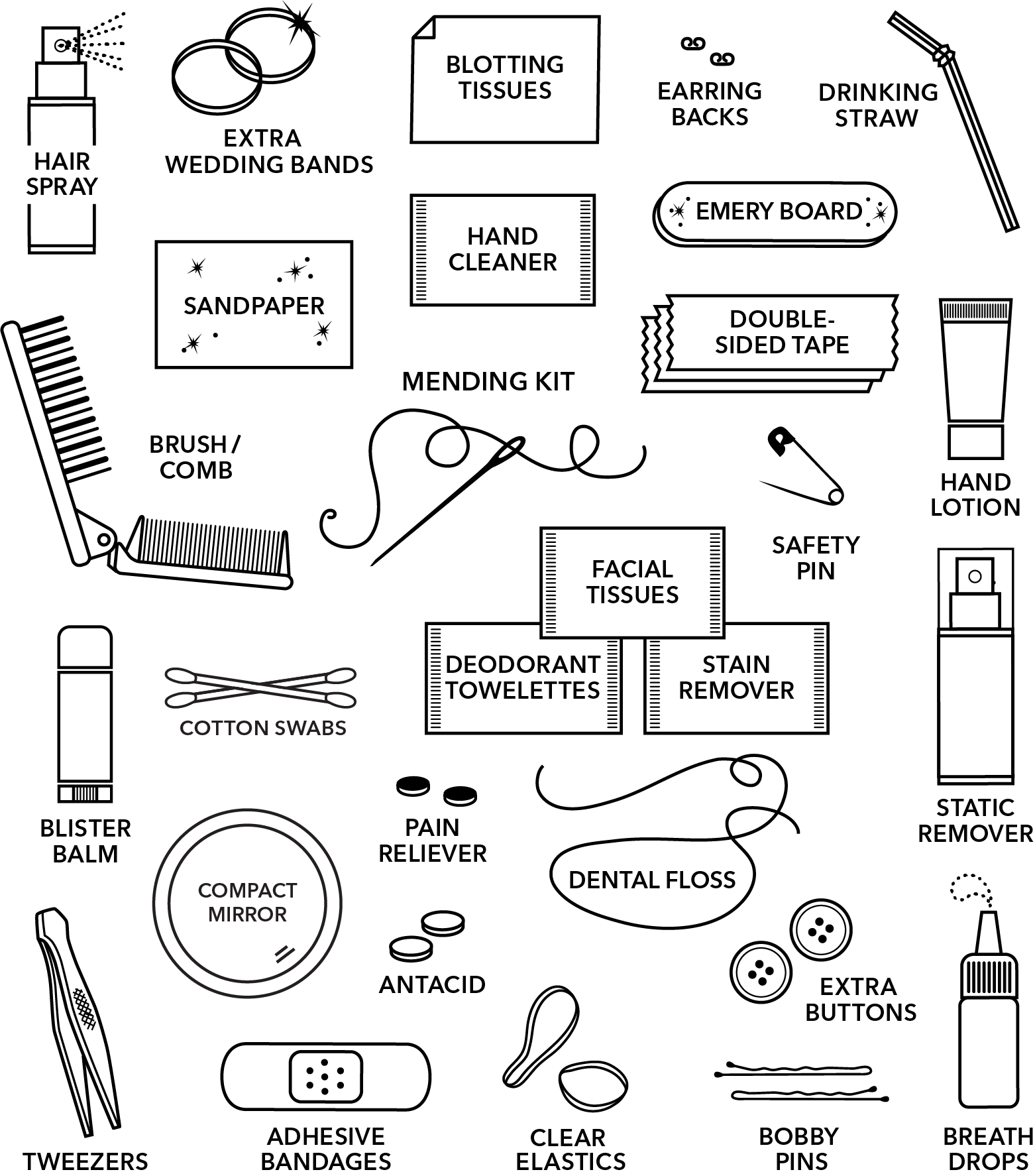 Pinch Provisions - Vente Pochette – femme - Kit de secours Pearl Shemergency pour mariées | Cadeaux de mariage3