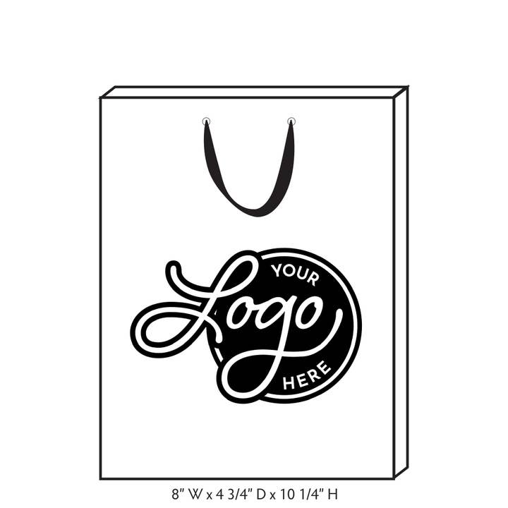 Store Supply Warehouse - Wholesale Gift Bag - Custom Logo Ribbon Handle Bags w/Black Ink