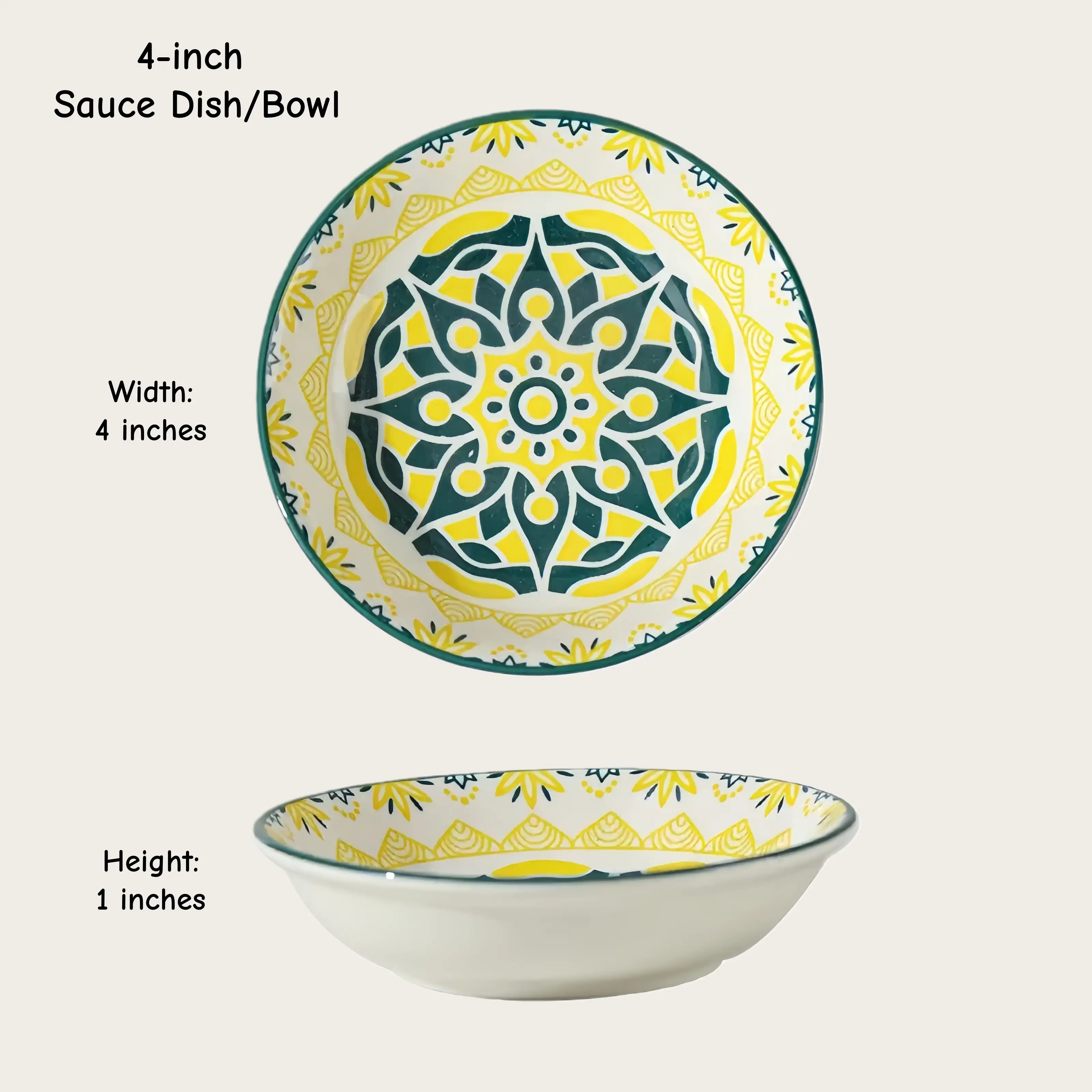 Otterware - Vente Bols à condiments/sauces - Plats à trempette en céramique style marocain (6 styles)36