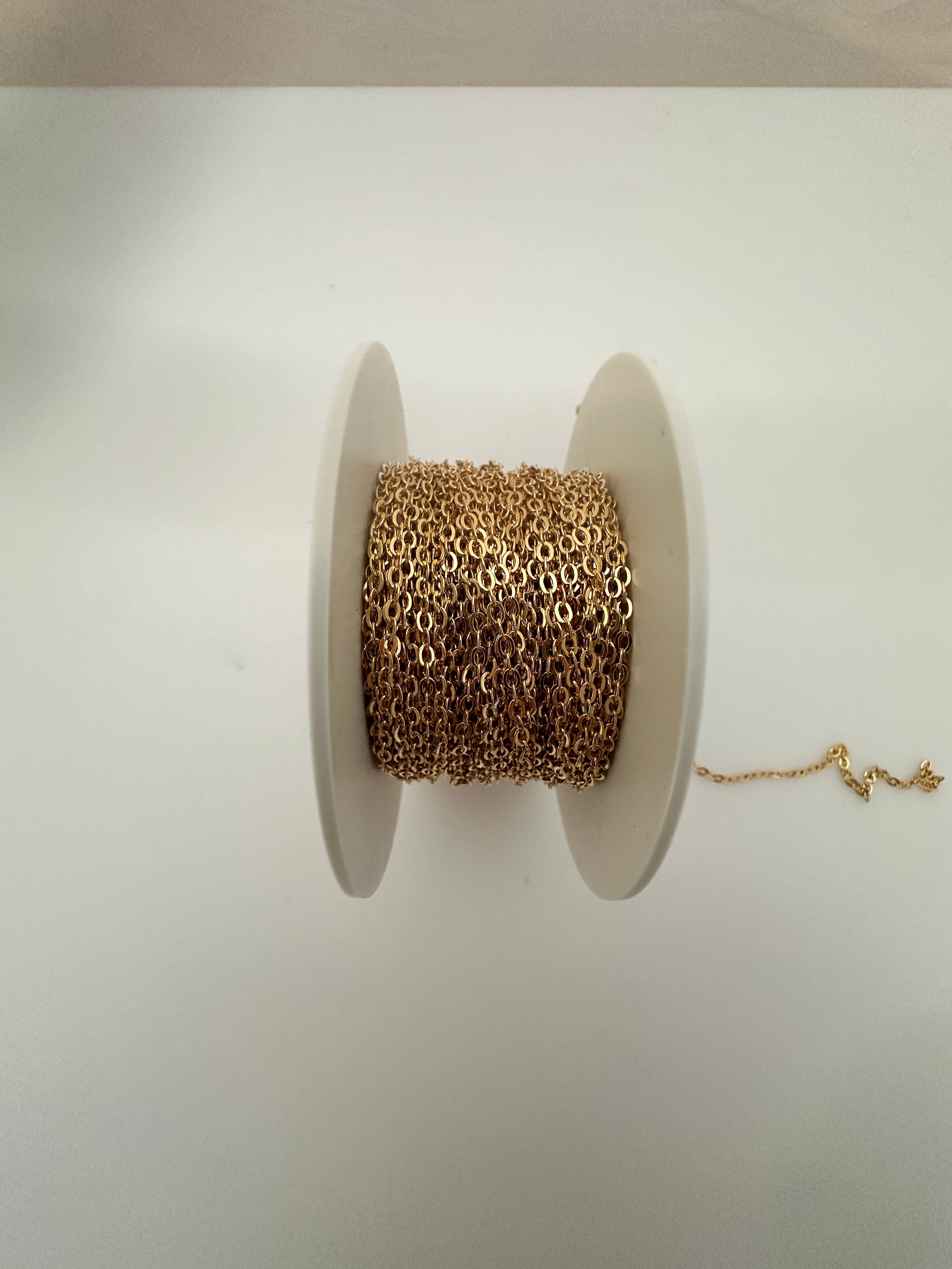 Purity Beads - Wholesale Link & Chain Necklace - One Foot 14K Real Gold-Filled Flat Cable Chain | 1.8mm Jewelry Chain | 1 Foot.2