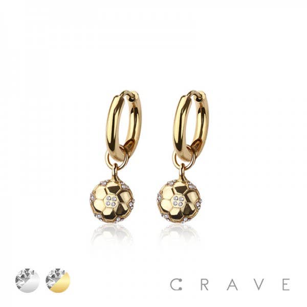 PAIR OF 316L STAINLESS STEEL HUGGIE/HOOP SOCCER BALL MULTI C for wholesale by CRAVE