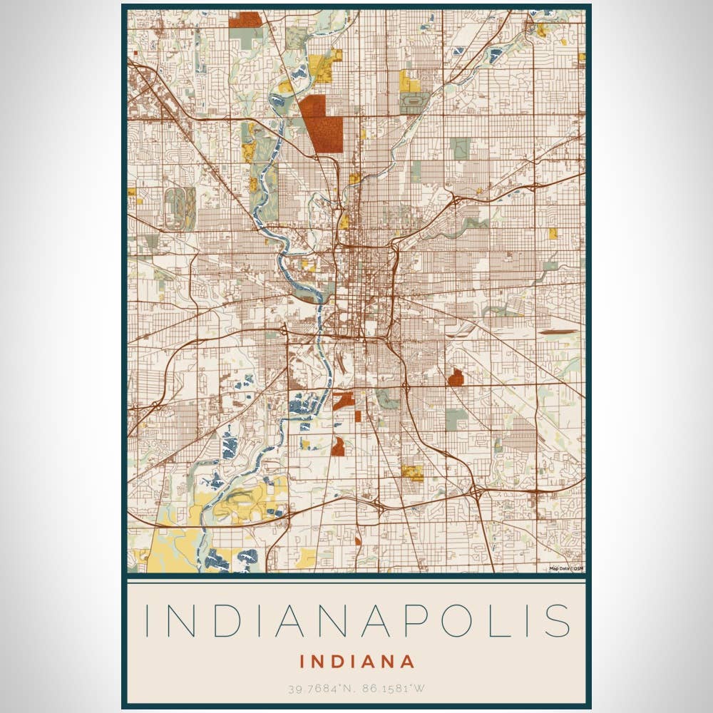 JACE.design – wholesale Art print – Indianapolis IN Map Print Woodblock2