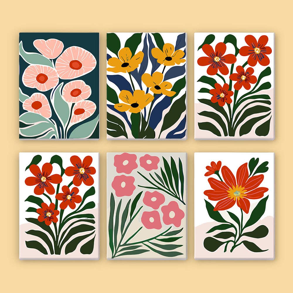 Paint Your Numbers – Großhandel Bastelset – Botanical Brights 6er-Pack Mini-Mal-nach-Zahlen-Set7