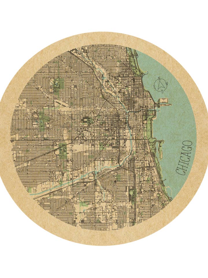 Chicago framed round wooden frame by Gonz.Art for wholesale by Gonz.Art