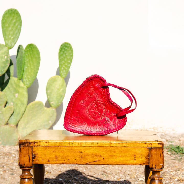 Adela Artisan Made LLC - Wholesale Crossbody Bag - Women's - Red Heart Leather Purse13