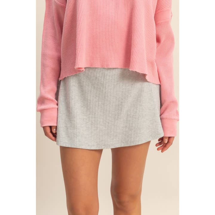 Double Zero - Wholesale Skort - Women's - Ribbed Elastic Waist Mini Skort1