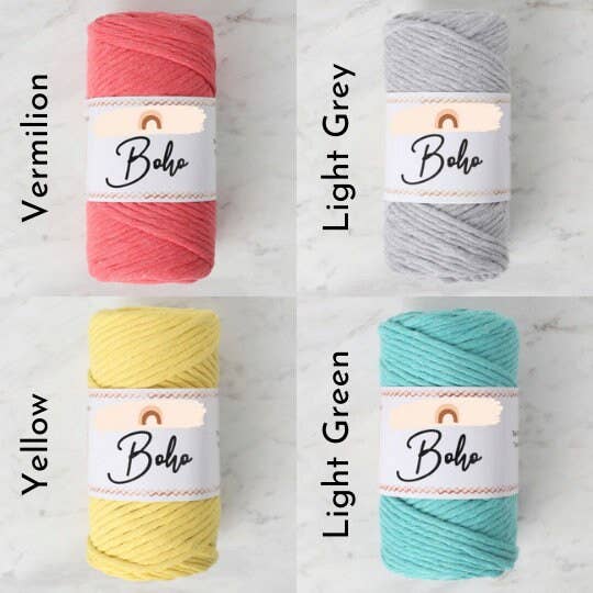 MY BOUQUETS - Wholesale Yarn - Macrame Cord 3-4 mm 100% Cotton | 240 Ft (75 m) | Single Twist, High Quality | Macrame Rope | Macrame String Cotton Yarn | Macrame 3.5 mm