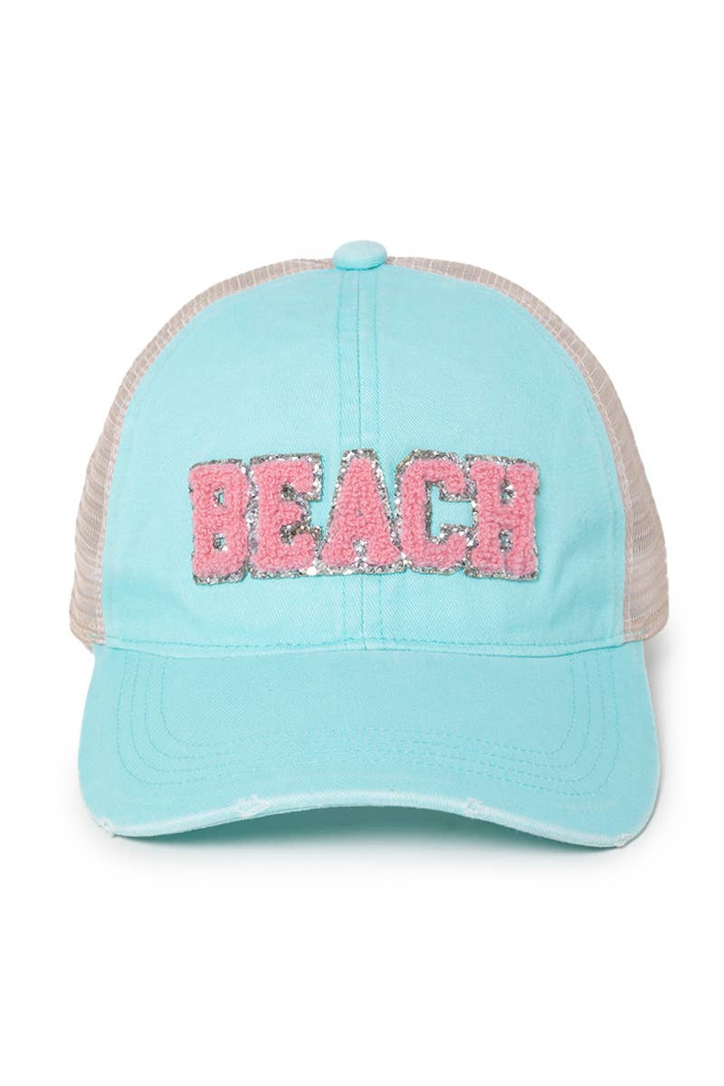 David And Young - Wholesale Trucker Hat - Women's - FWCAPM5203 - BEACH Chenille Emb Trucker hat1