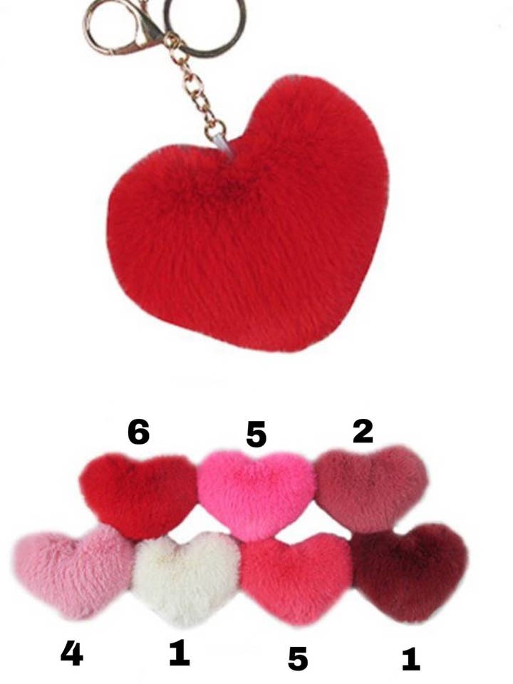 Pom Pom Heart Key Chain for wholesale by Trésor by Tanya