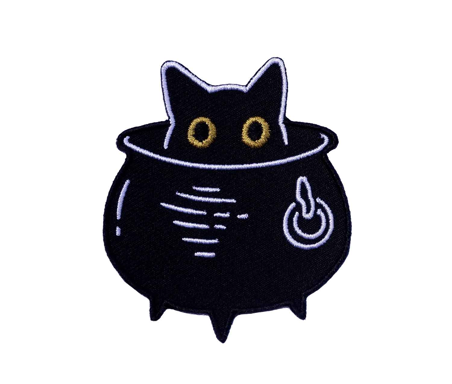 Cat Coven - Wholesale Patch - Cauldron Cat - Embroidered Patch
