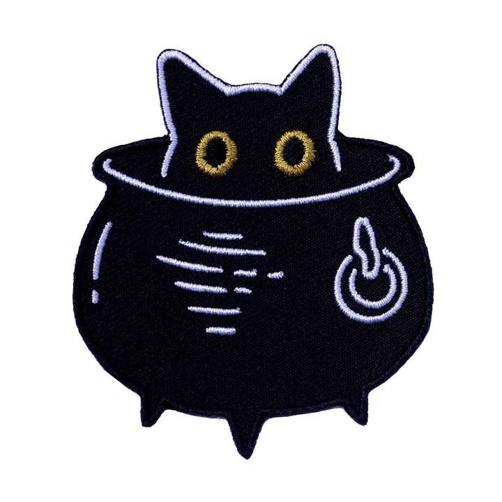 Chaudron Cat - Patch brodé pour la vente par Cat Coven