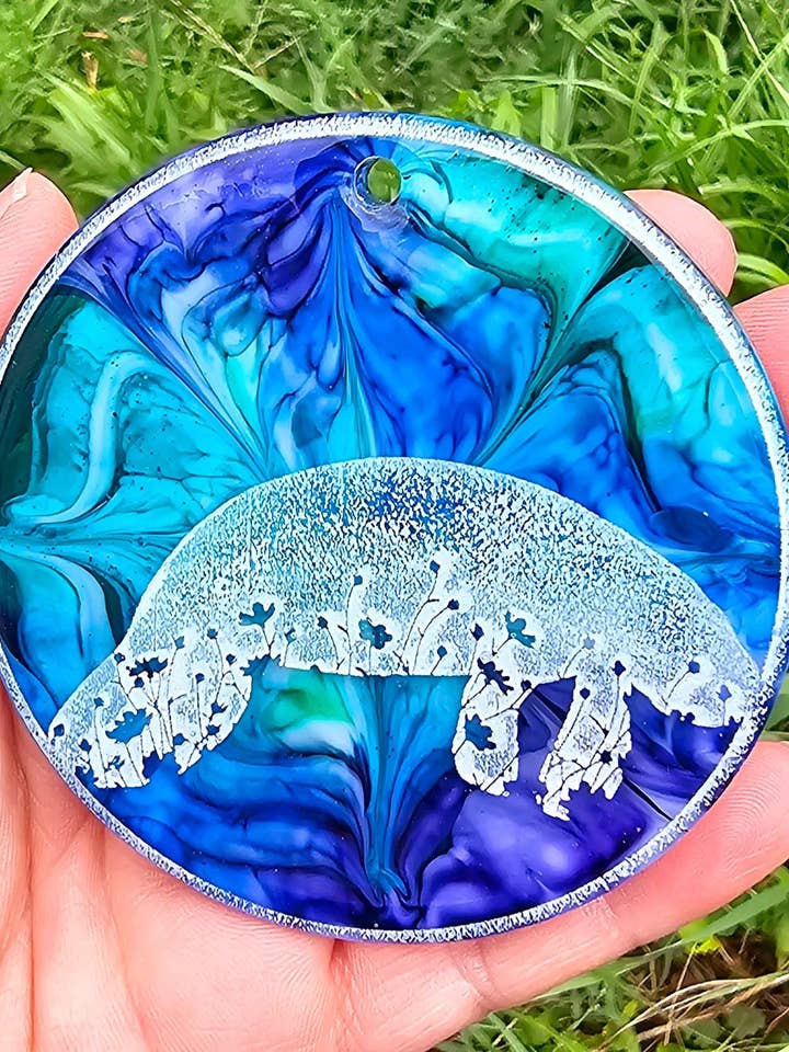 Porta-chaves com peito-pei de flores silvestres por atacado de Shark Bitten