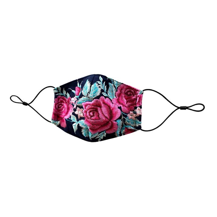 Broderet Rose Mask med filterlomme - Thailand for engroshandel hos Lumily