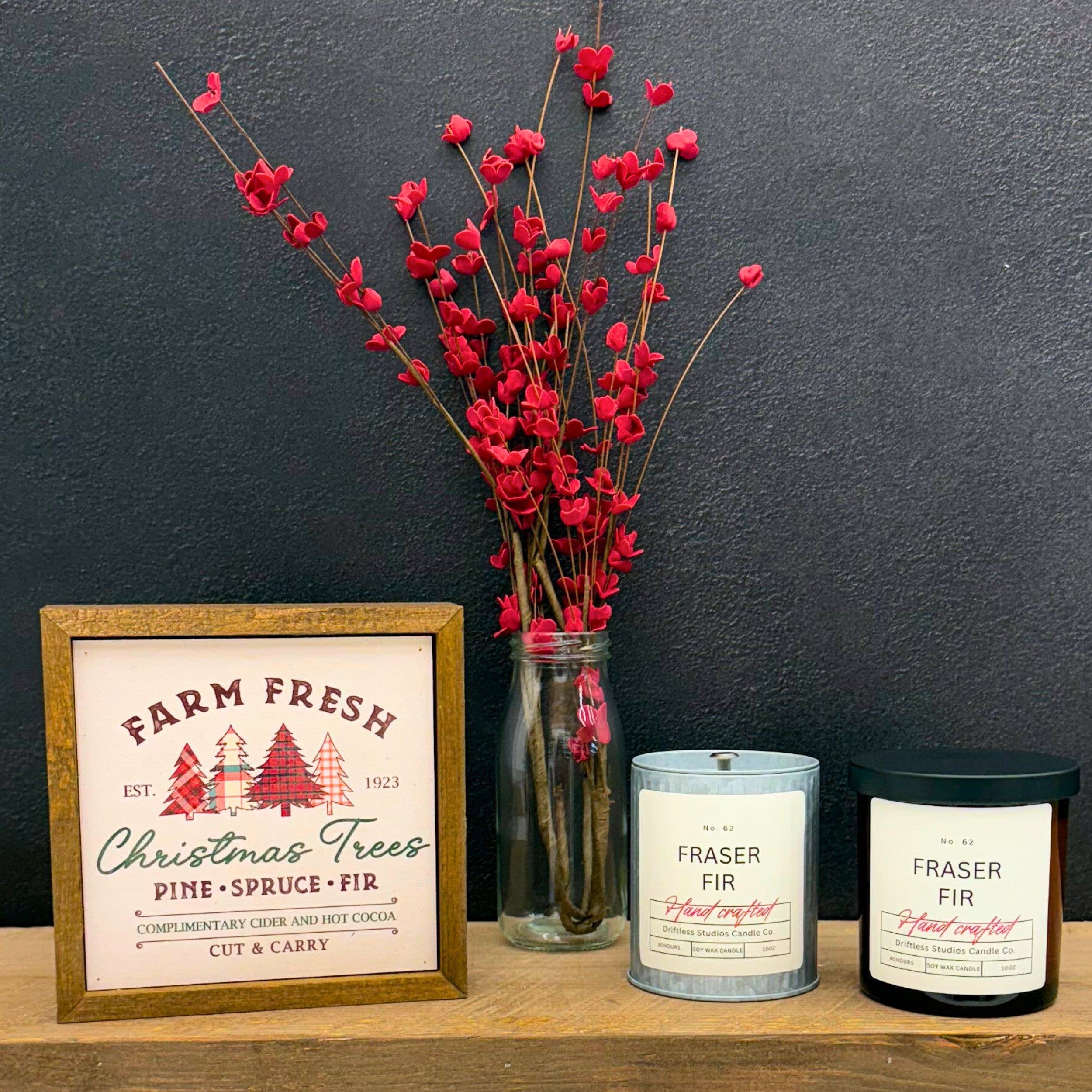Driftless Studios - Wholesale Jar/Filled Candle - Fraser Fir Farmhouse Holiday Candle - Christmas Decor1