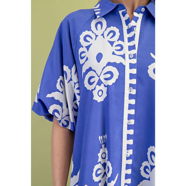 STYLE USA - Wholesale Dress - Women's - Print Shirt Mini Dress